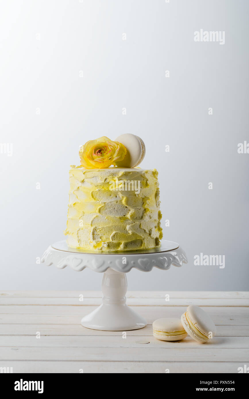 Macaroni, des gâteaux et des fleurs Banque D'Images