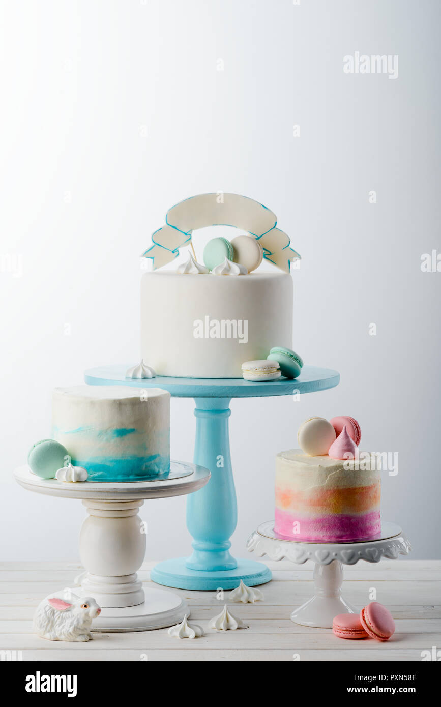 Gâteaux, meringues et Bunny Banque D'Images