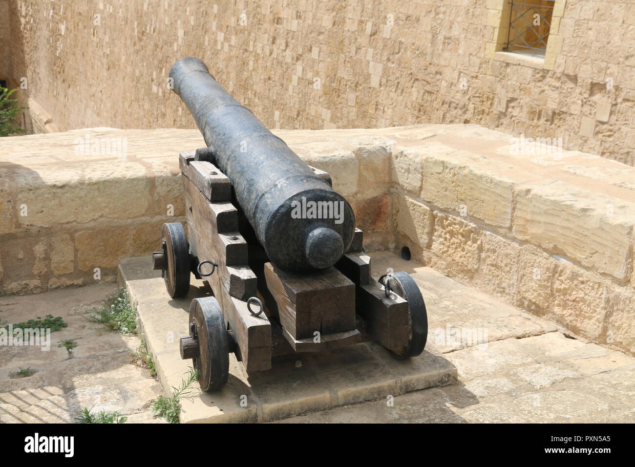 Cannon à Citadelle de Victoria, Cittadella, Victoria, Gozo Banque D'Images