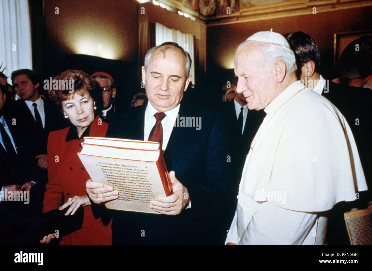 Gorbatchev, le pape Jean Paul II Banque D'Images