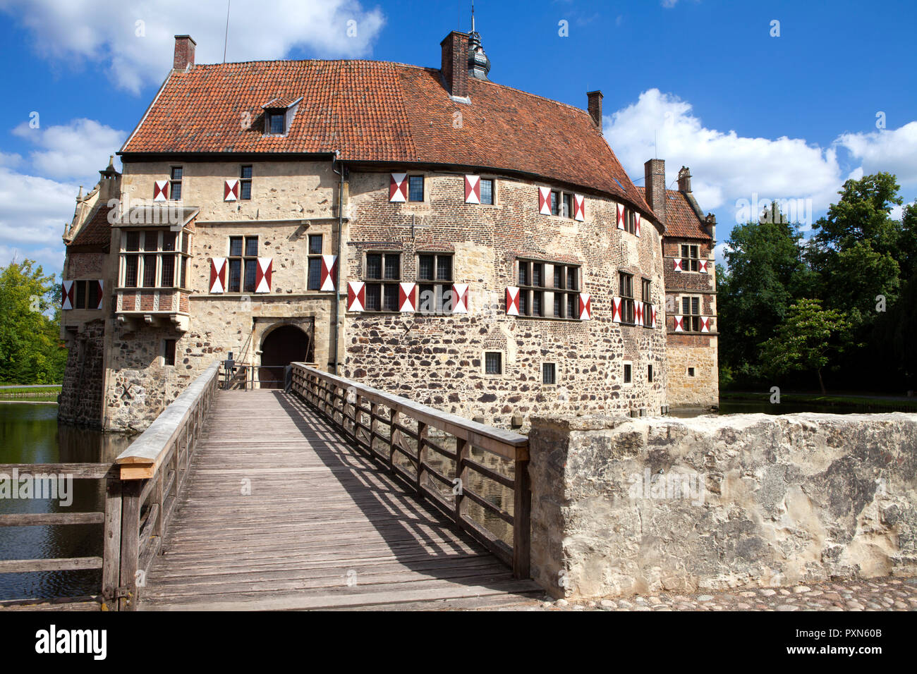 Vischering, château à douves, Rhénanie du Nord-Westphalie, Allemagne ; Europe Banque D'Images