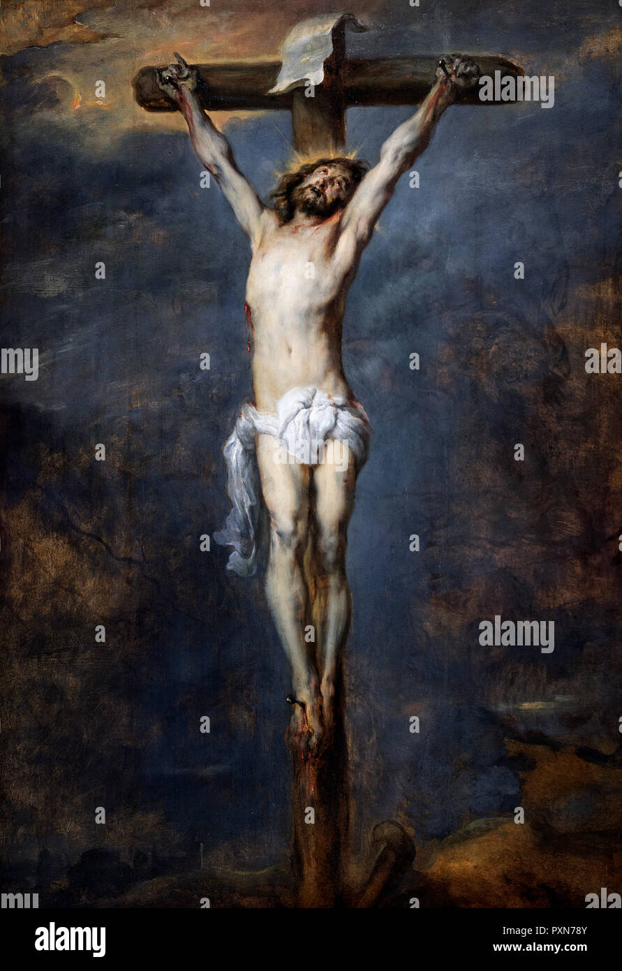 Le Christ sur la croix par Sir Anthony Van Dyck (1599-1641), huile sur panneau, c.1627 Banque D'Images
