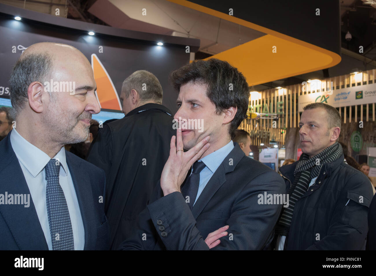 Visite de Julien Denormandie et rencontre avec Pierre Moscovici avec Delphine alors Gény-Stephann au Salon International de l'Agriculture Banque D'Images