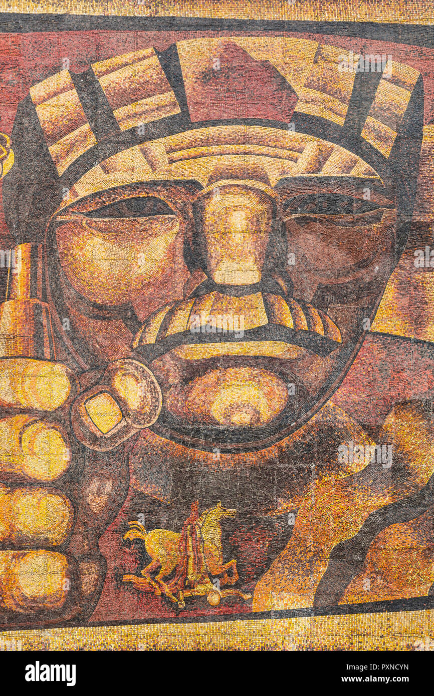 Photo murale de l'ère soviétique, Minsk, Bélarus Banque D'Images