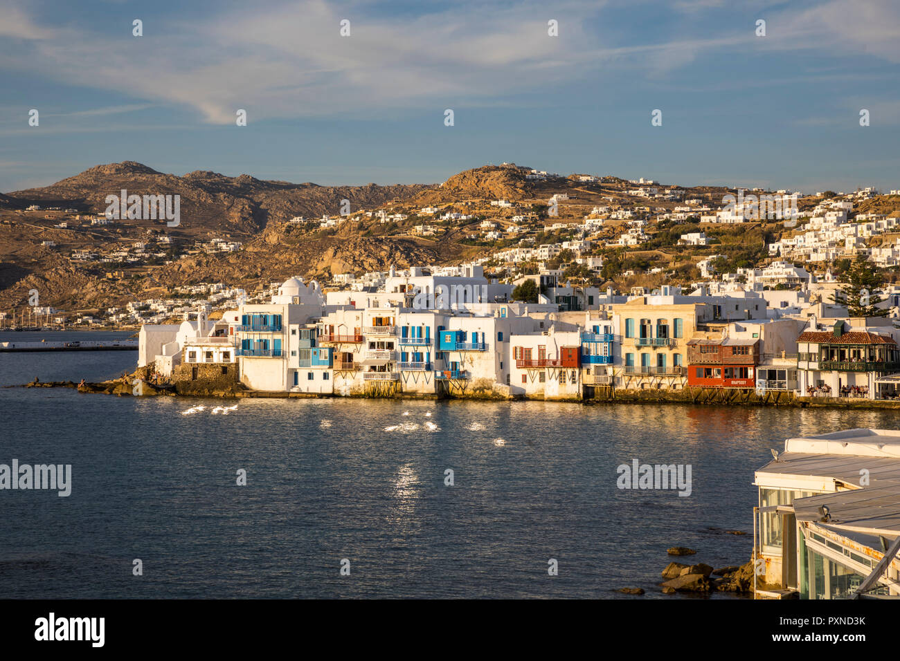 La petite Venise, Chora (Mykonos), Mykonos, Cyclades, Grèce Banque D'Images