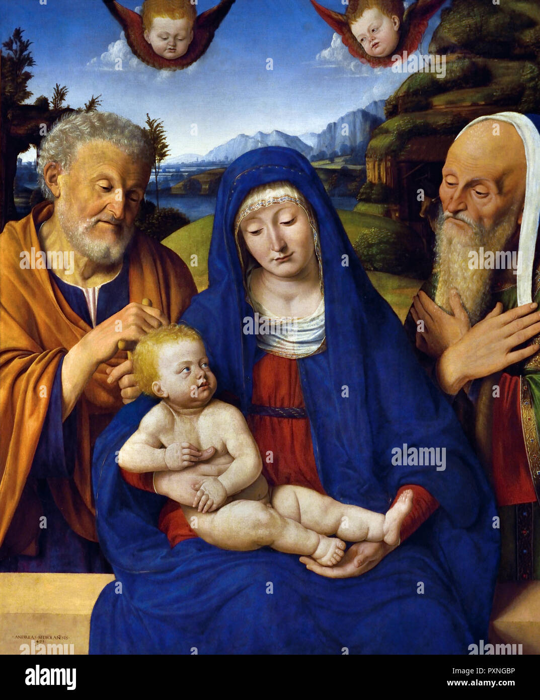 La Madone et l'enfant avec les Saints Joseph et Simon 1495 Andrea Solario 1465-1524 15-16ème siècle, l'Italie, l'italien. Banque D'Images