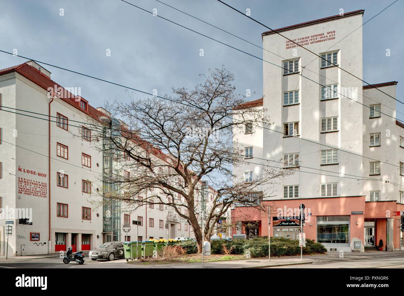 Wien, Gemeindebau des 'Roten Wien' - Vienne, Conseil Tenement, 'Bloc' Vienne rouge, Pestalozzi-Hof Philippovichgasse, 2-4, Ella Briggs, 1926 liens Klos Banque D'Images