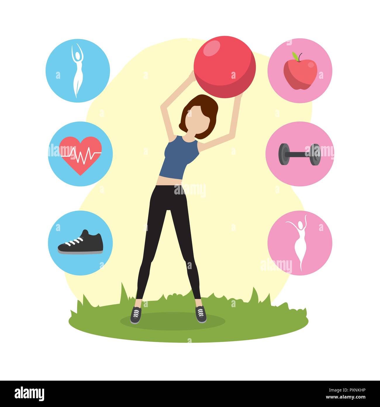 Remise en forme santé cartoon Illustration de Vecteur