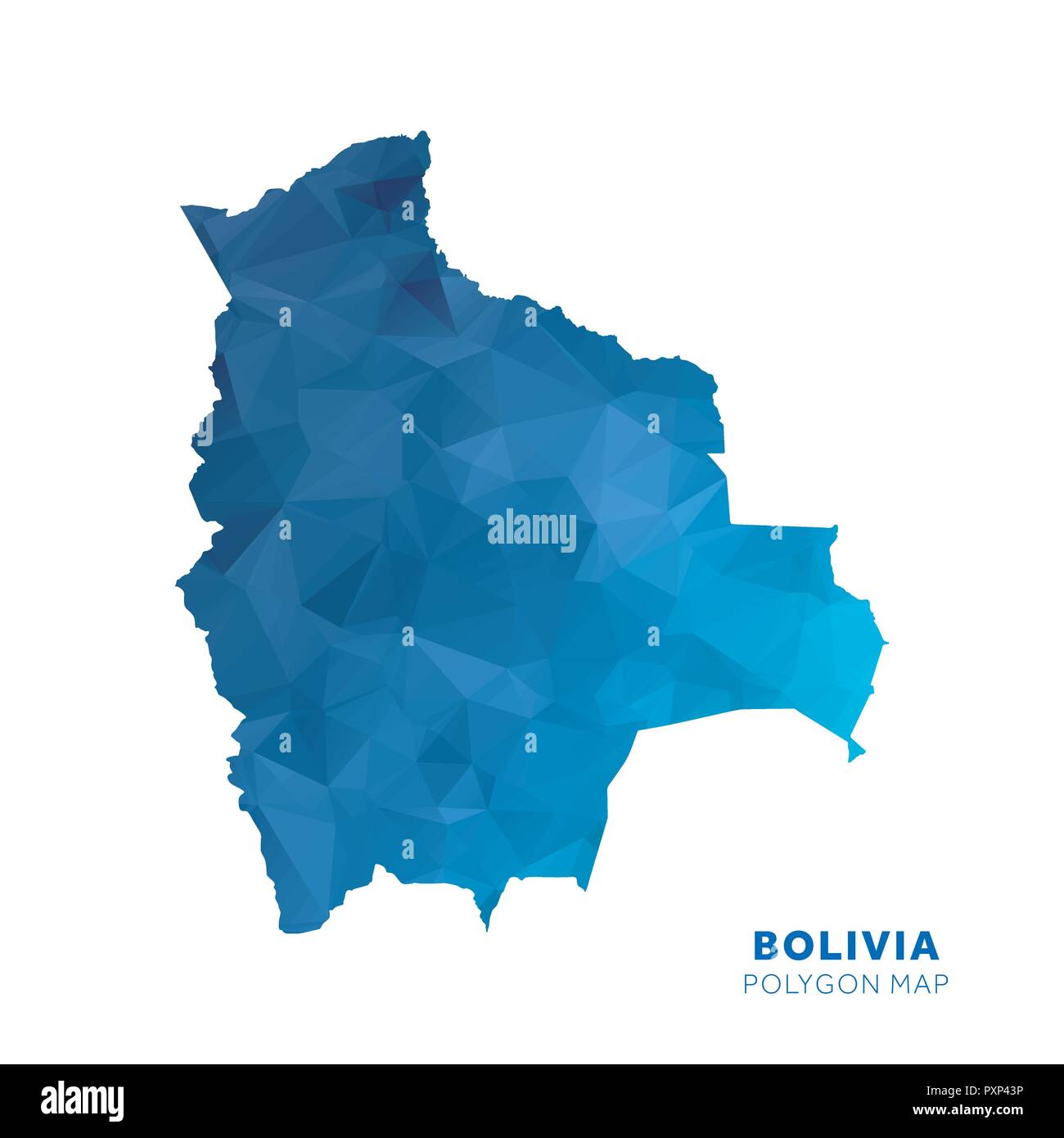 Carte de la Bolivie. Géométrique bleu carte polygone. Illustration de Vecteur