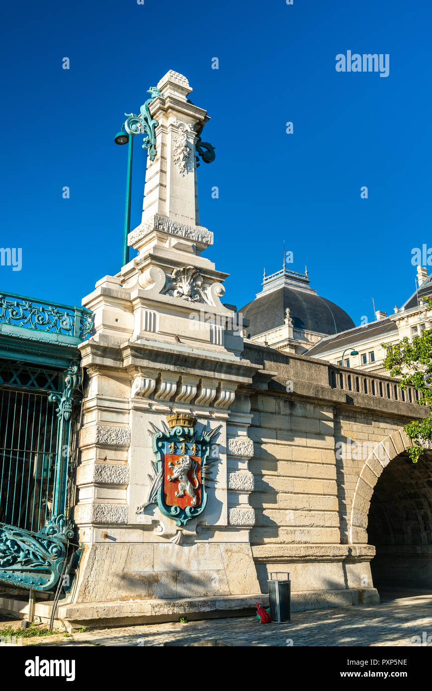 Détails de l'Université Pont sur le Rhône à Lyon, France Banque D'Images