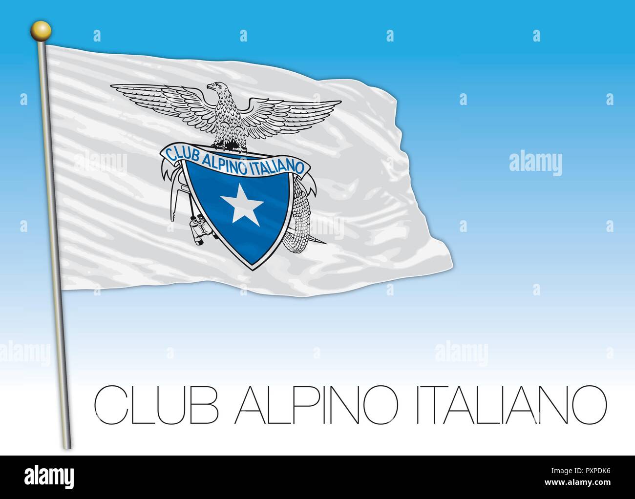 CAI, club alpin italien drapeau, vector illustration Illustration de Vecteur