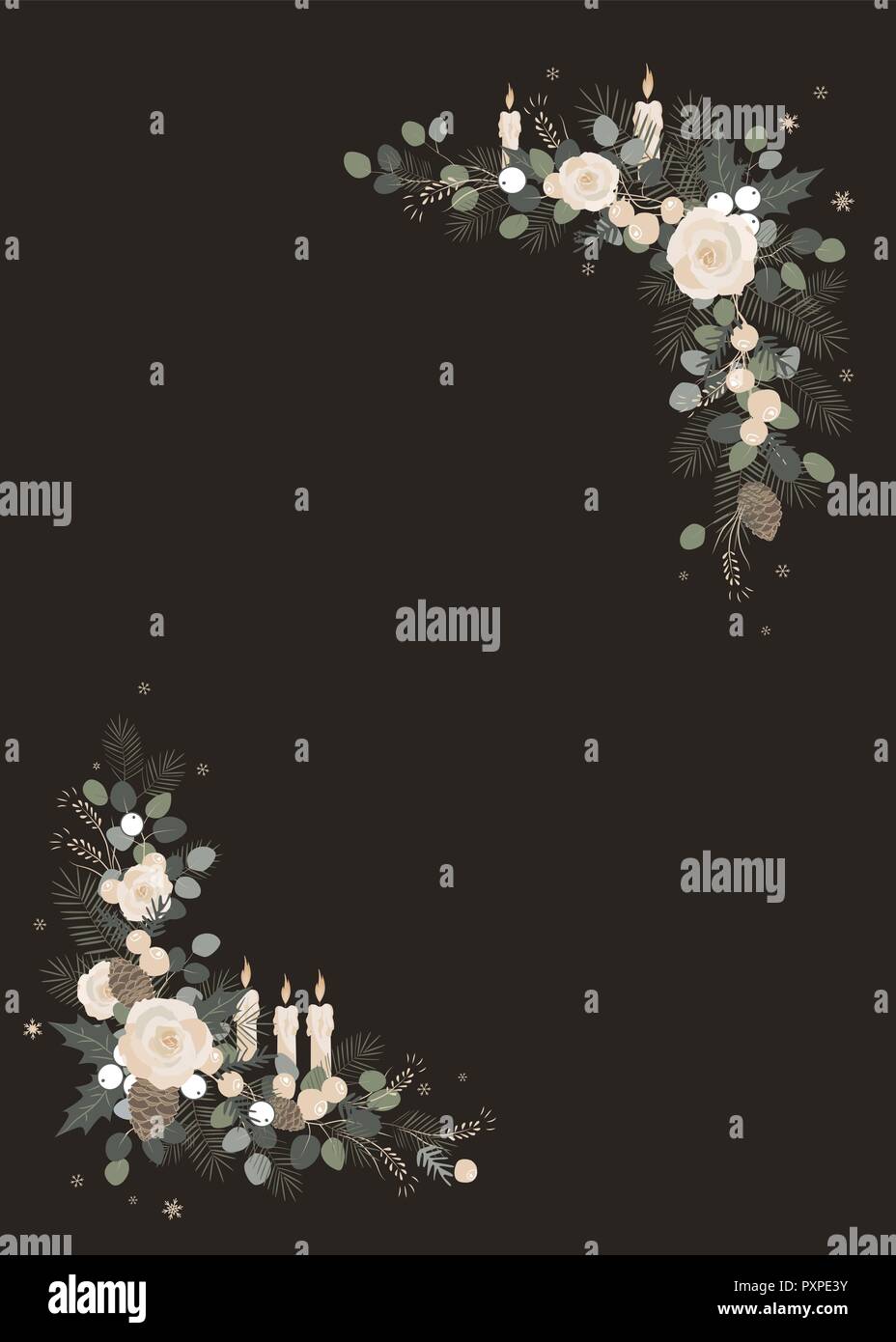 Décoration de Noël. Cadre vecteur isolé sur un fond blanc. Illustration de Vecteur