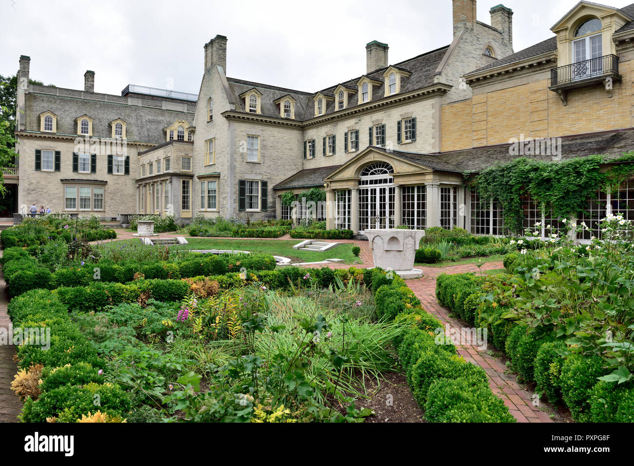 Jardin où toute première motion couleur photos ont été prises à la George Eastman House en 1928 Banque D'Images