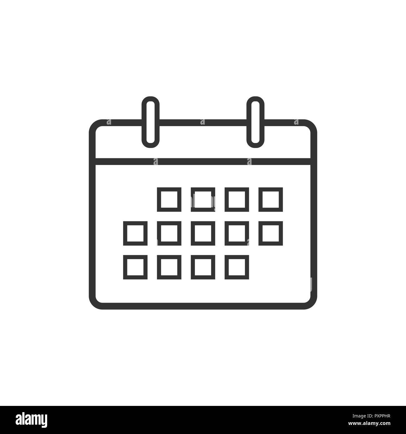 L'icône Calendrier. Modèle plat. Vector illustration. Style plat. Les icônes de design, site web. Illustration de Vecteur