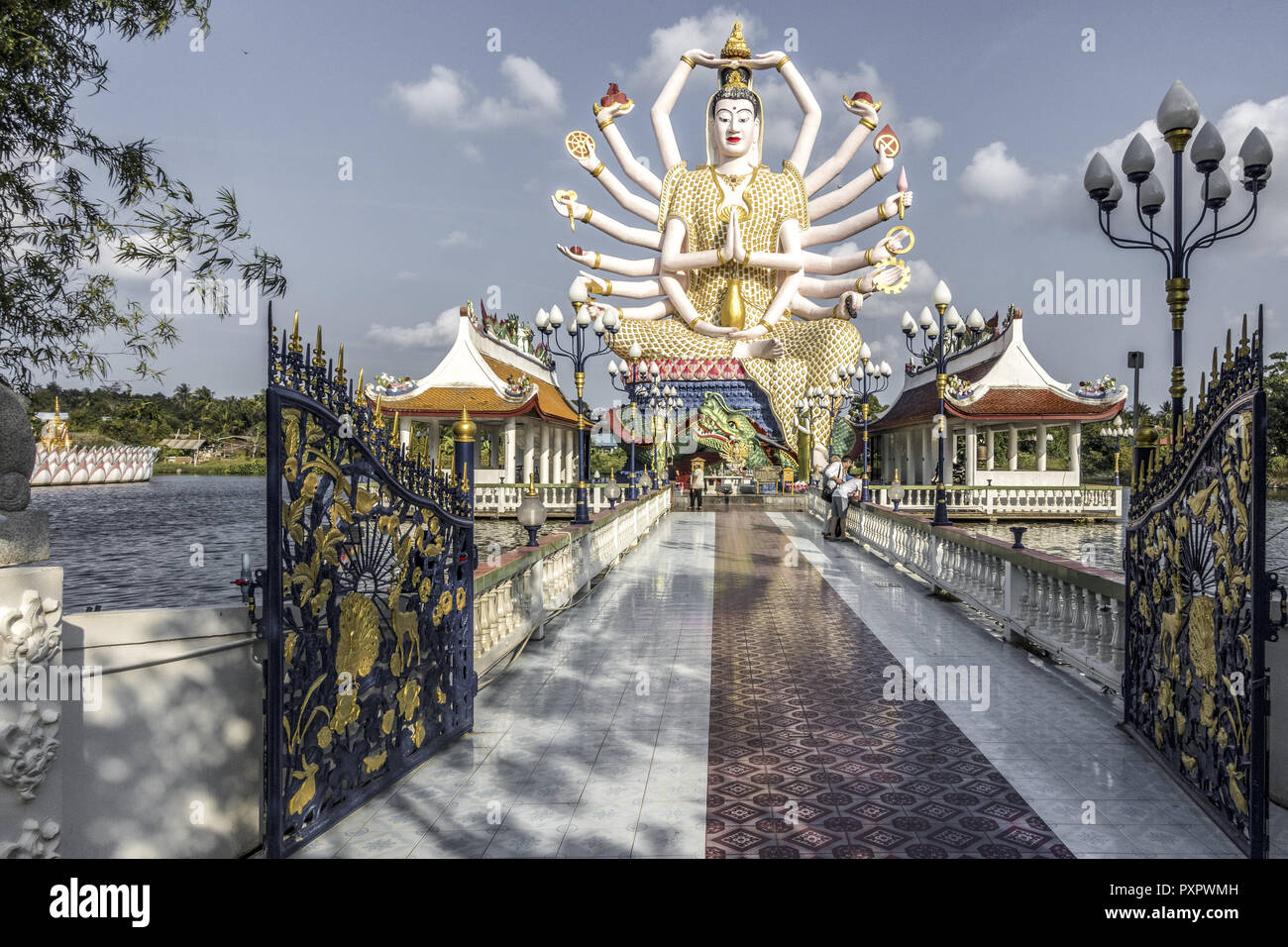 Temple Wat Plai Laem Koh Samui, Thaïlande, Asie Banque D'Images