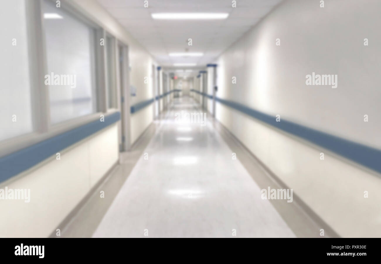 Flou abstrait couloir de l'hôpital médical de flou artistique Banque D'Images
