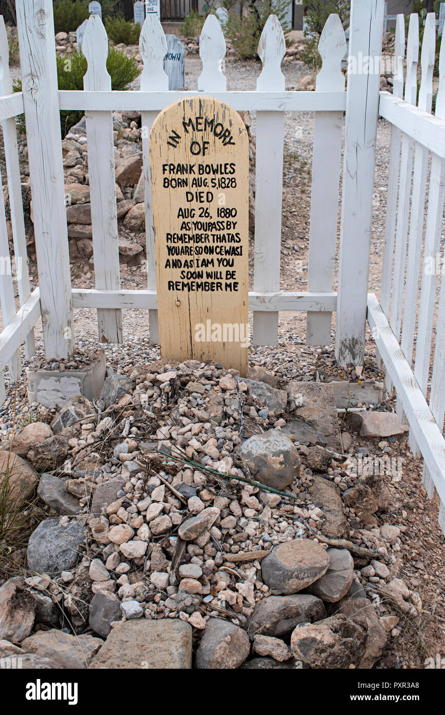 Boot Hill Cemetery. Tombstone, Arizona USA Banque D'Images