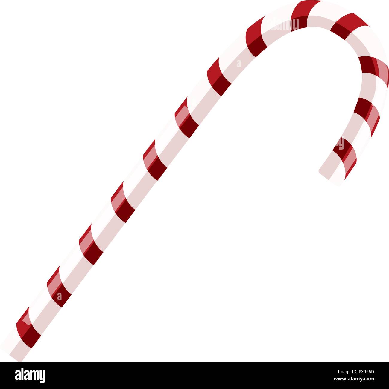 Canne de Noël réaliste isolé sur fond transparent. Vector illustration avec le rouge et l'or doux pour carte de souhaits à Noël et Nouvel An. Illustration de Vecteur