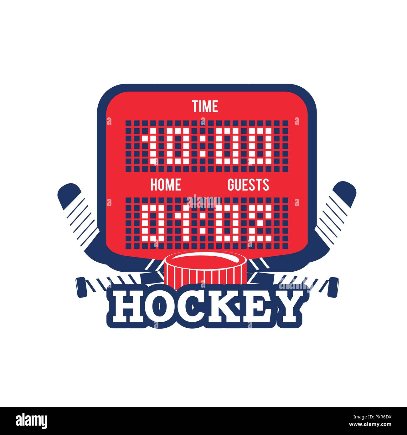 Temps de hockey avec des points et luttre rondelle Illustration de Vecteur