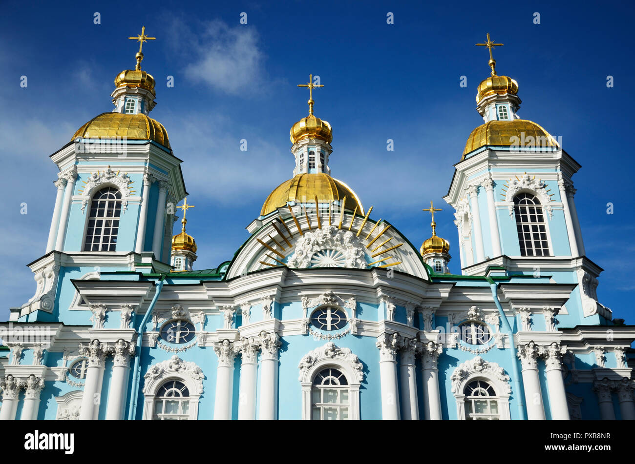La cathédrale Saint-Nicolas est une importante marine Baroque cathédrale orthodoxe à Saint Petersbourg. Saint Petersburg, Russie, Nord-Ouest. Banque D'Images