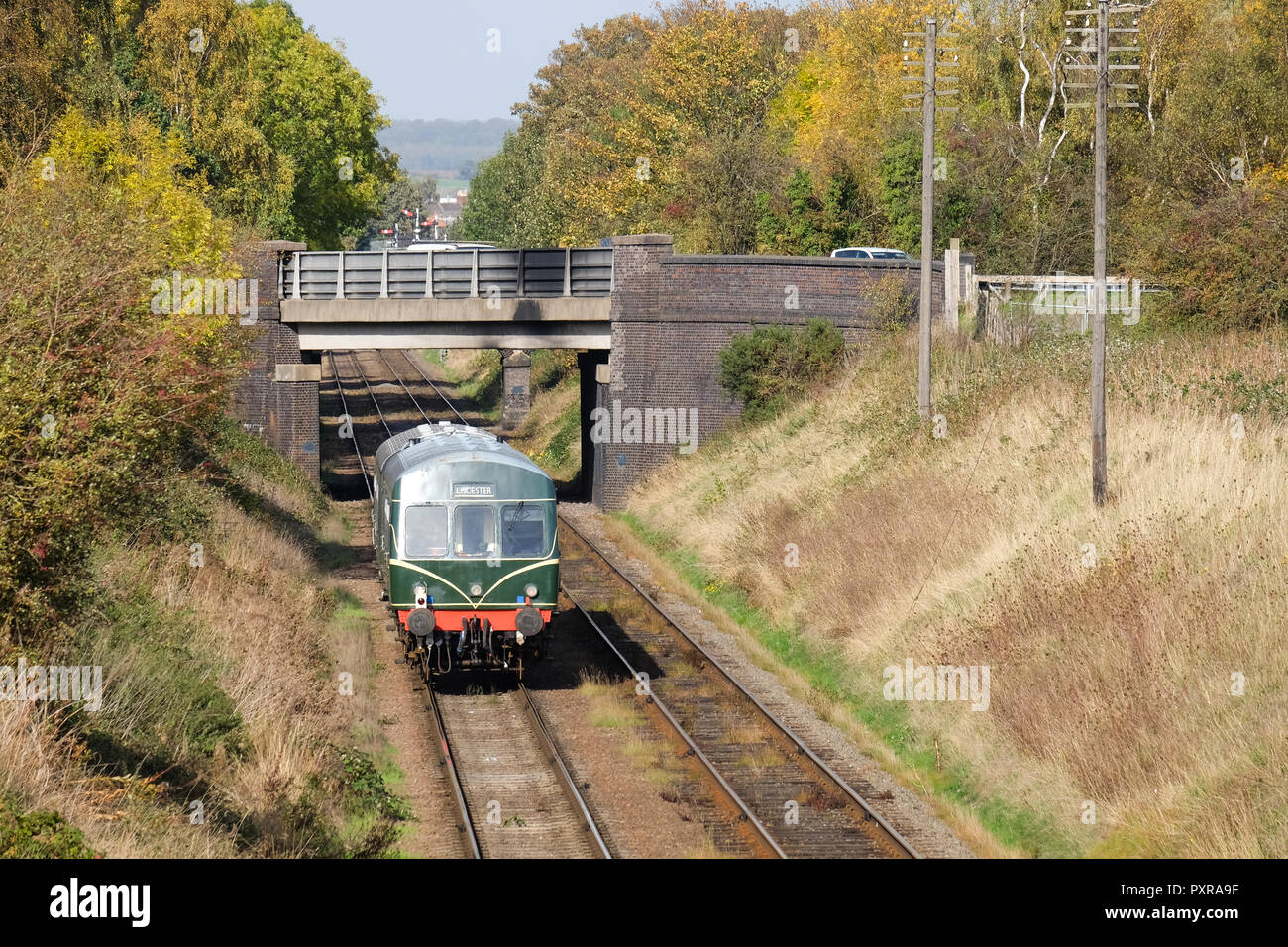 Train diesel sur la great central railway Banque D'Images