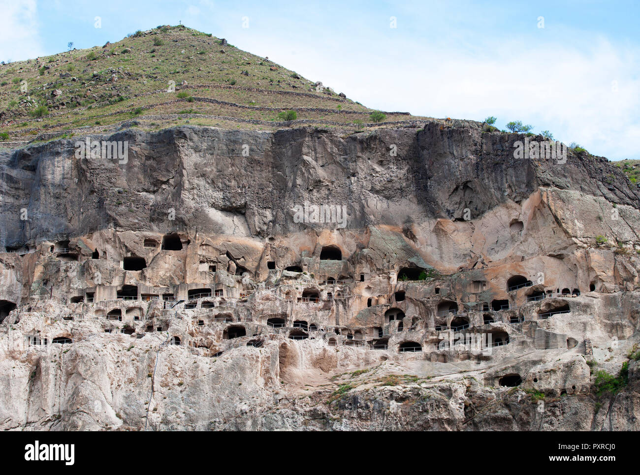 La Géorgie, Samtskhe-Javakheti, cité troglodytique Vardzia Banque D'Images