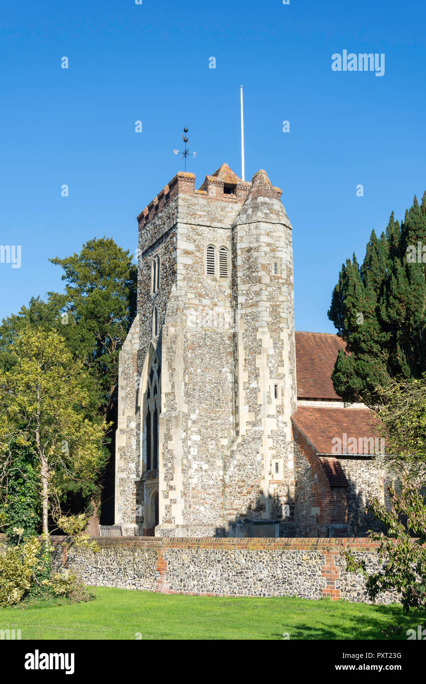 Tour de Waltham St Lawrence Parish Church, Waltham St Lawrence, Berkshire, Angleterre, Royaume-Uni Banque D'Images