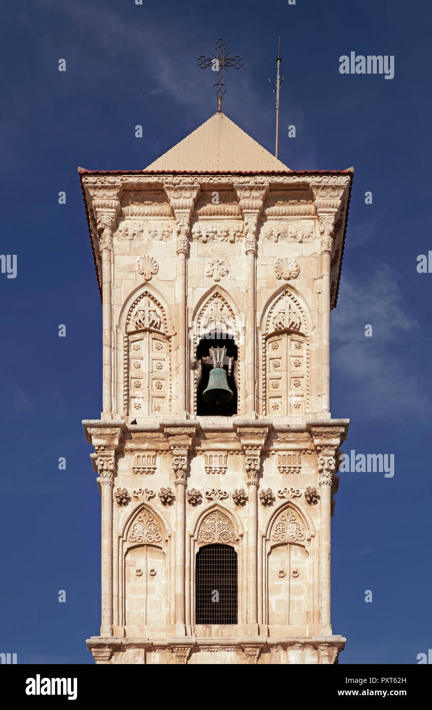 Clocher de l'Église orthodoxe grecque, Lazare, Agios Lazaros, Larnaka, sud de Chypre, Chypre Banque D'Images