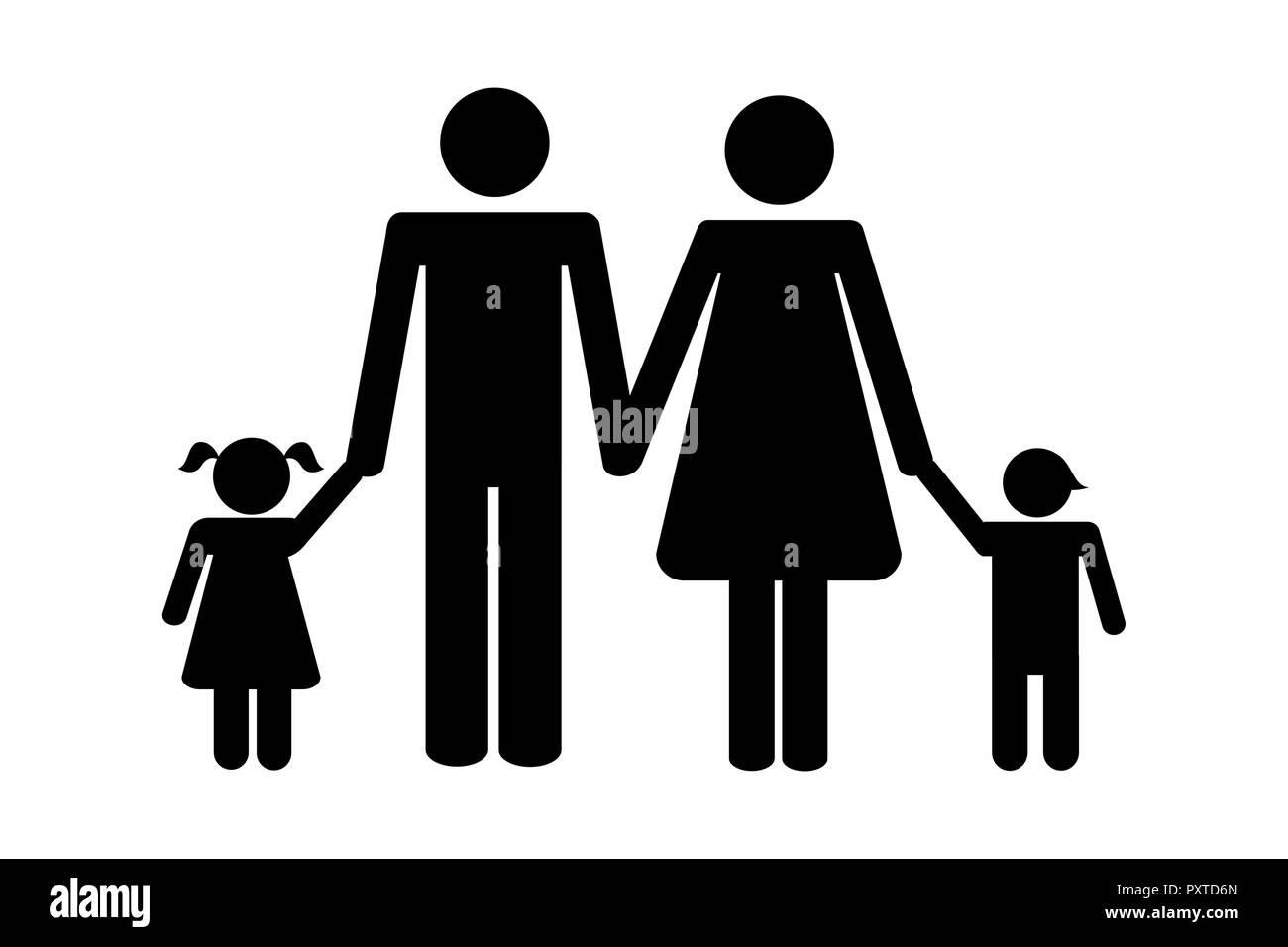Famille avec deux enfants EPS10 vector illustration pictogramme Illustration de Vecteur