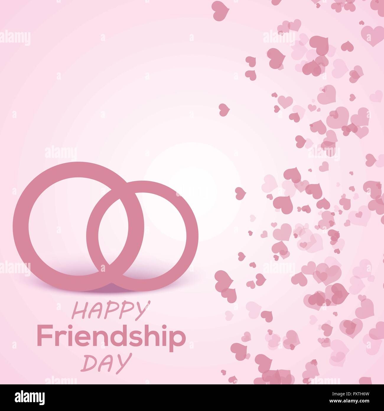 La Journee De L Amitie Heureuse Carte De Souhaits Avec Du Texte Ecrit A La Main Et Le Coeur Vecteur Image Vectorielle Stock Alamy