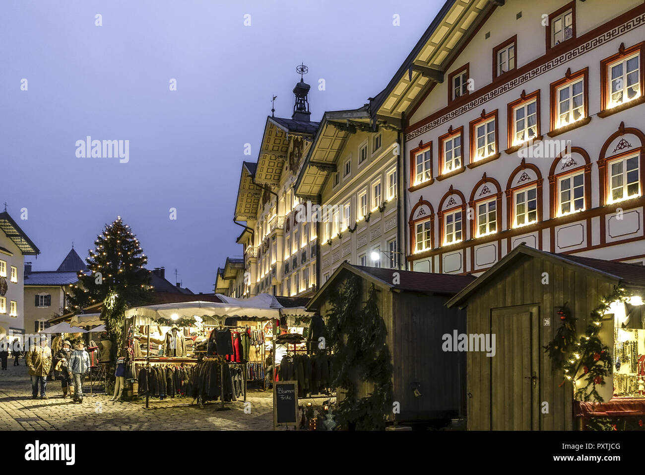 Weihnachtsmarkt à Bad Tölz, Bayern, Deutschland, Marché de Noël à Bad Tolz, Bavière, Allemagne, christkindlmarkt, marché de noël, bad tolz, upper Banque D'Images