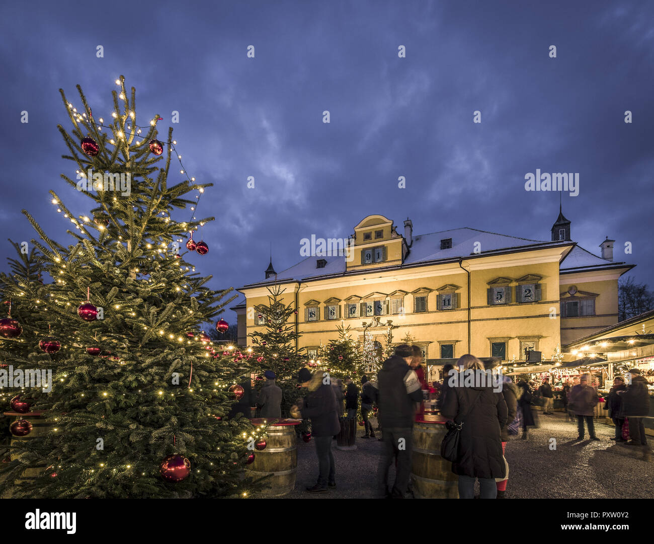 Marché de Noël Palais Hellbrunn, Salzbourg, Autriche Banque D'Images