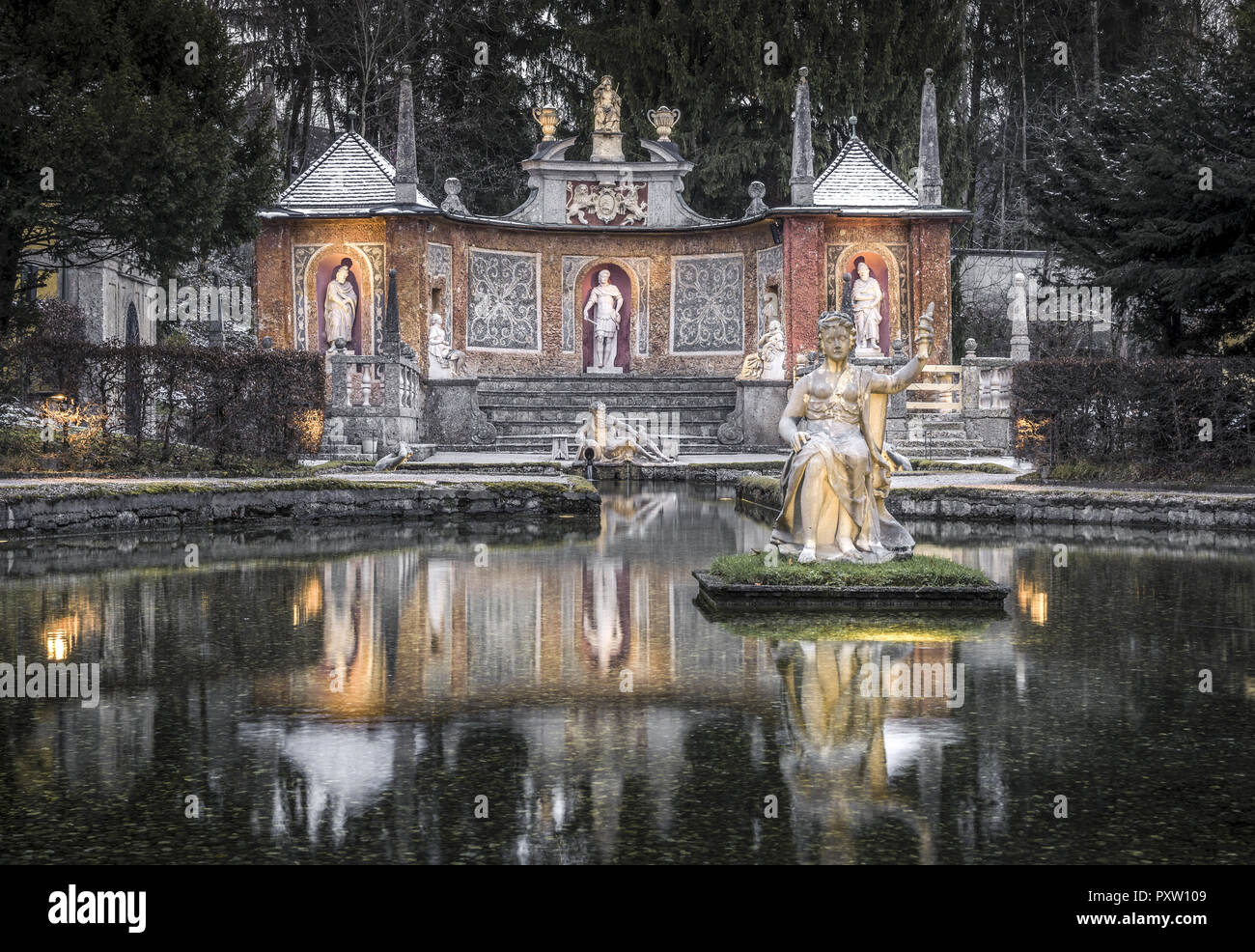 Fontaines Schloss Palais Hellbrunn, Salzbourg Banque D'Images