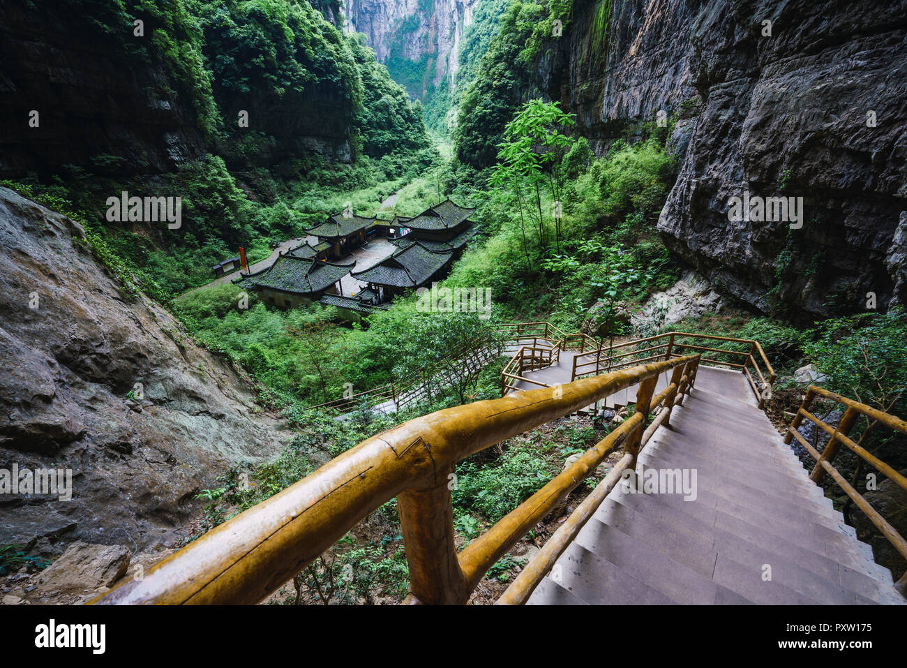 Chine, province du Sichuan, karst Wulong Géologie National Park Banque D'Images