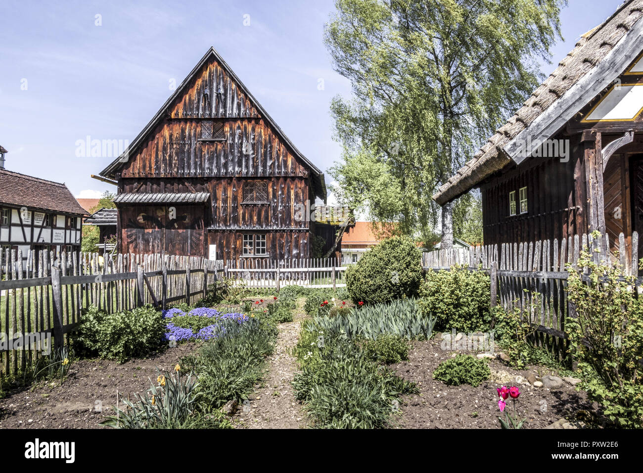 Musée de la ferme souabe, Illerbeuren, en Haute Souabe, Allemagne Banque D'Images