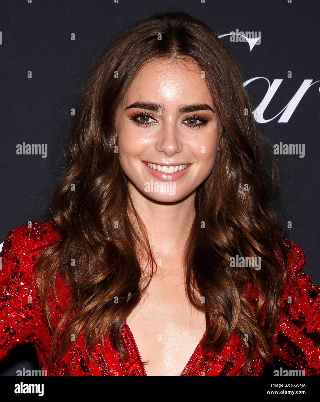 New York, NY - 06 septembre 2018 : Lily Collins occupe 2018 Cartier fête de Garage précieux de la Maison Cartier de la 5ème Avenue Banque D'Images
