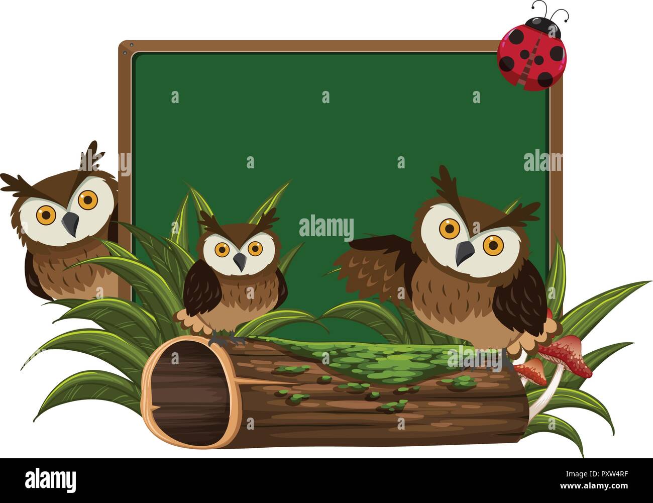 Trois hiboux Banque d'images vectorielles - Alamy