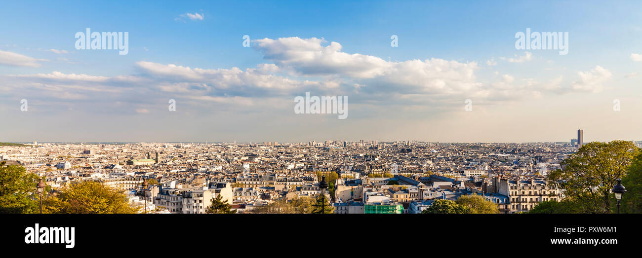 France, Paris, paysage urbain panoramique de Montmartre Banque D'Images