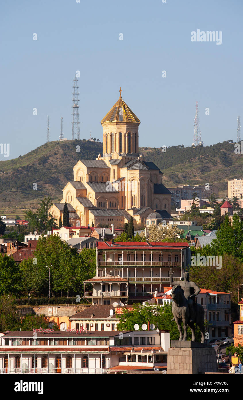 La Géorgie, Tbilissi, la cathédrale de Sameba Banque D'Images