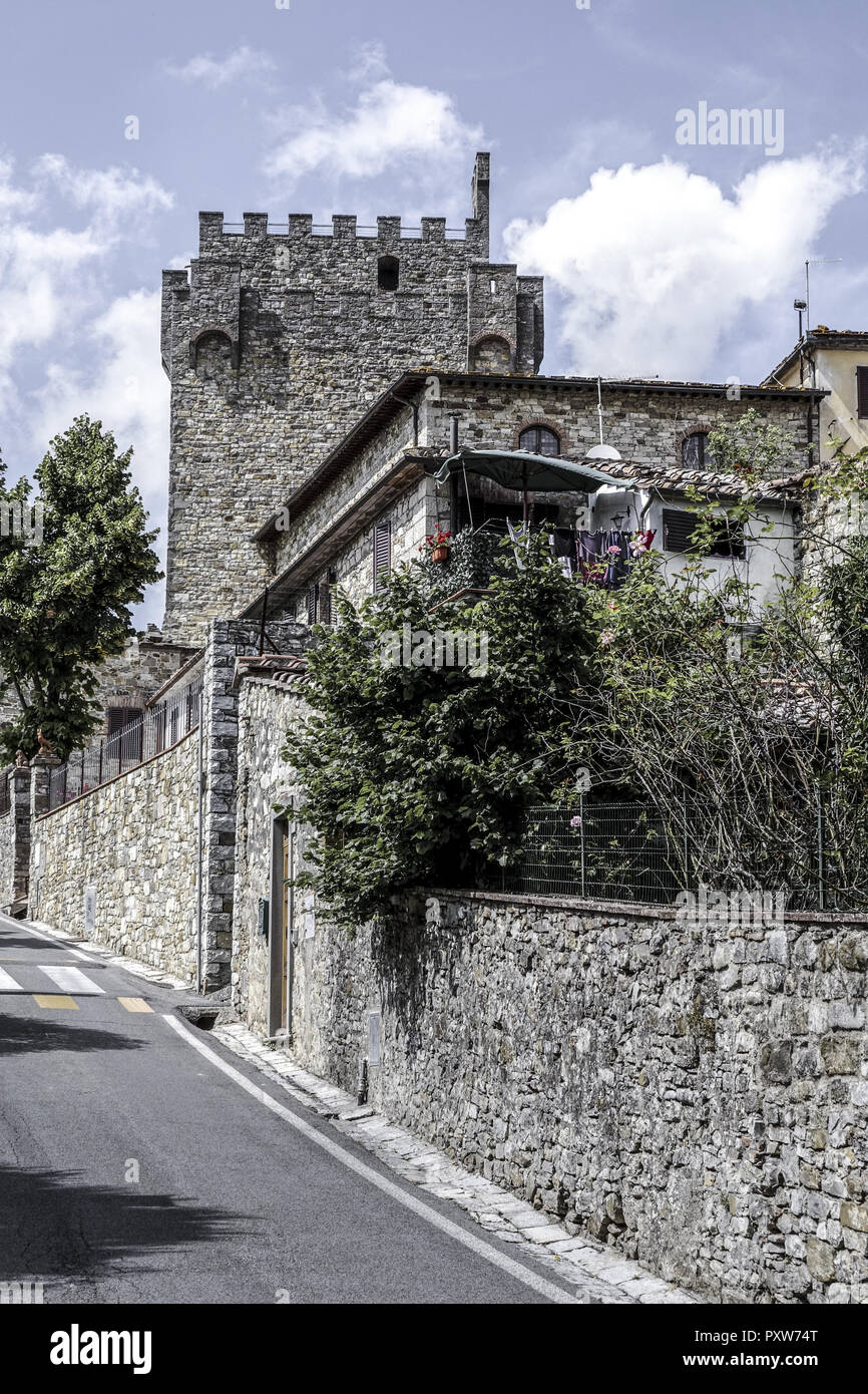 Alststadt von Castellina in Chianti, Toscane, Italie, Europe (www.allover.cc/TPH) Banque D'Images