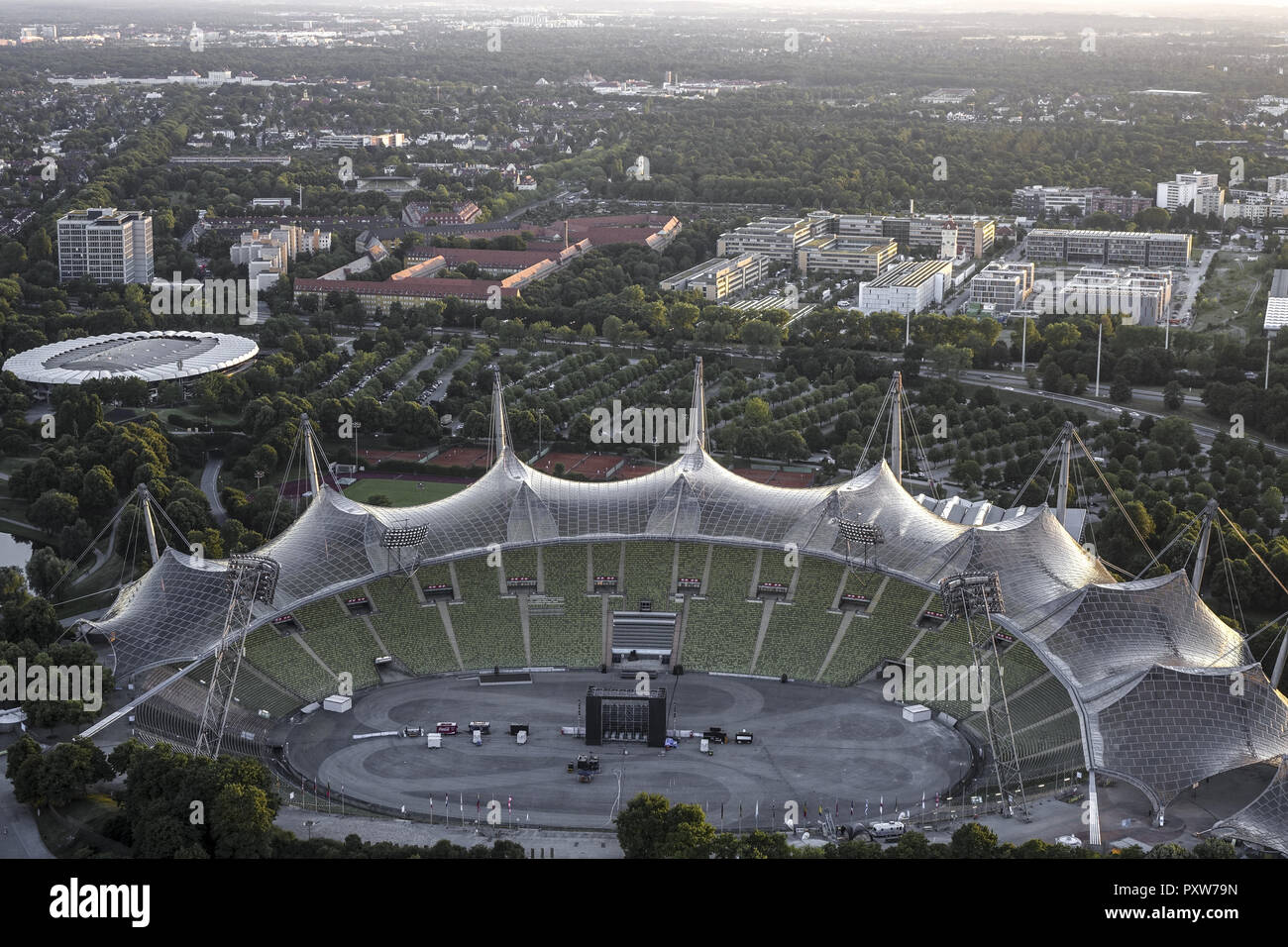 Blick auf das Olympiastadion München und, Bayern, Deutschland, Europa (www.allover.cc/TPH) Banque D'Images