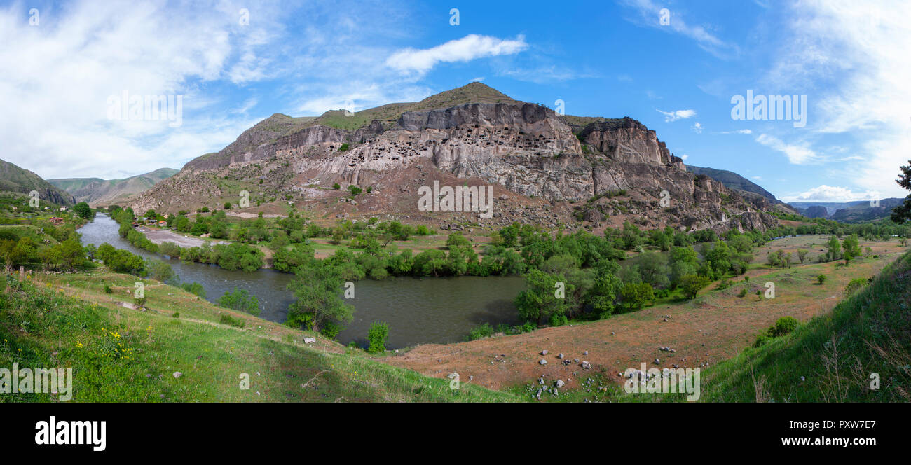 La Géorgie, Samtskhe-Javakheti, cité troglodytique Vardzia Banque D'Images
