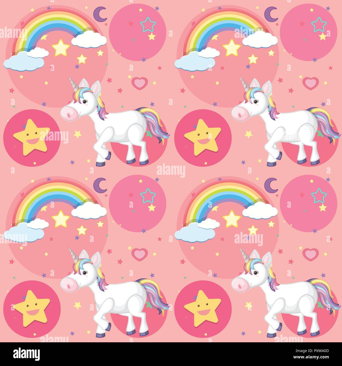 Fond transparent avec mignon design illustration unicorn Illustration de Vecteur