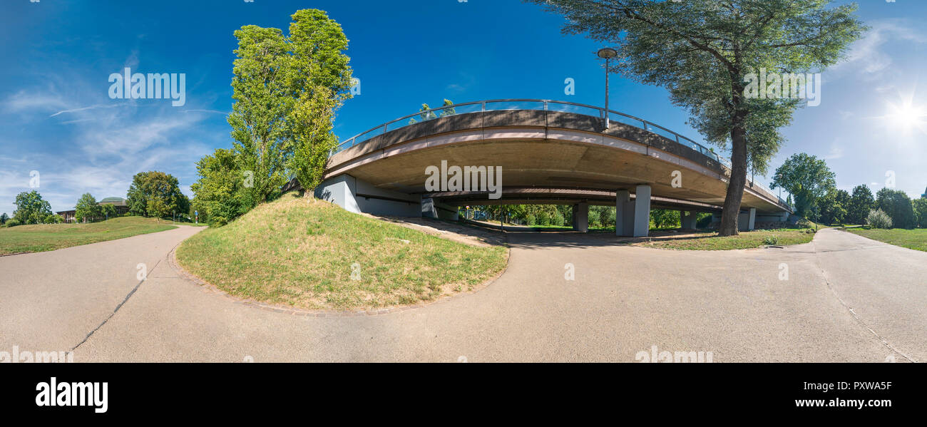 Allemagne, Waiblingen, Vue Panoramique de routes et ponts routiers Banque D'Images