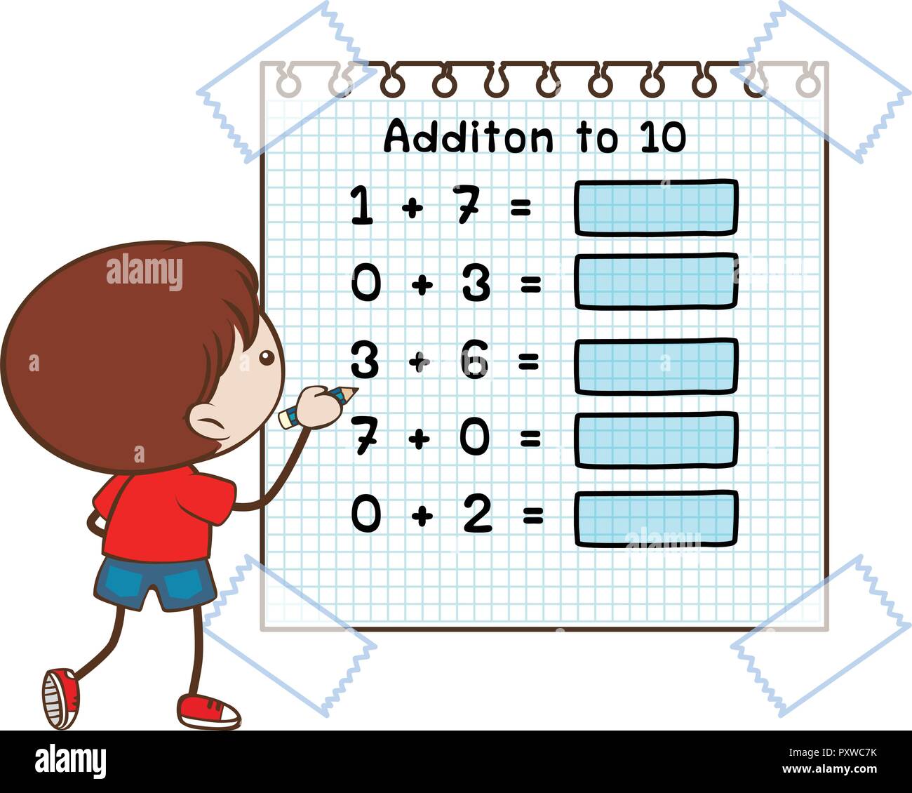 Feuille de calcul pour plus de dix illustration Illustration de Vecteur