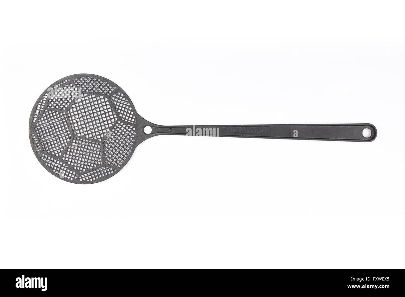 Fly swatter sur fond blanc Banque D'Images
