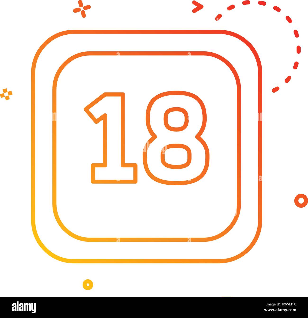 L'icône Calendrier Date 18 vector design Illustration de Vecteur