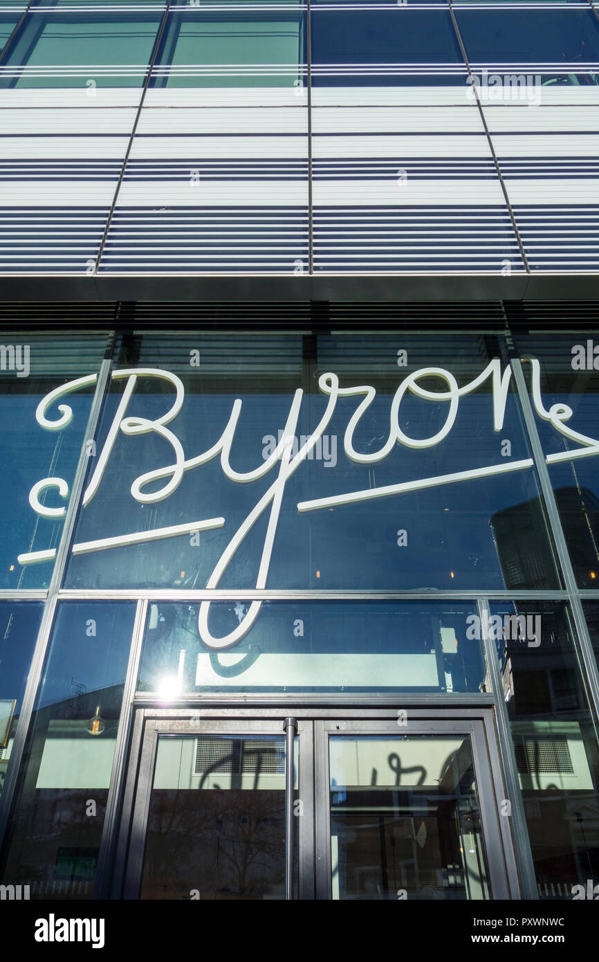 Tom Byron de Byng hamburger restaurant fast food chain Banque D'Images