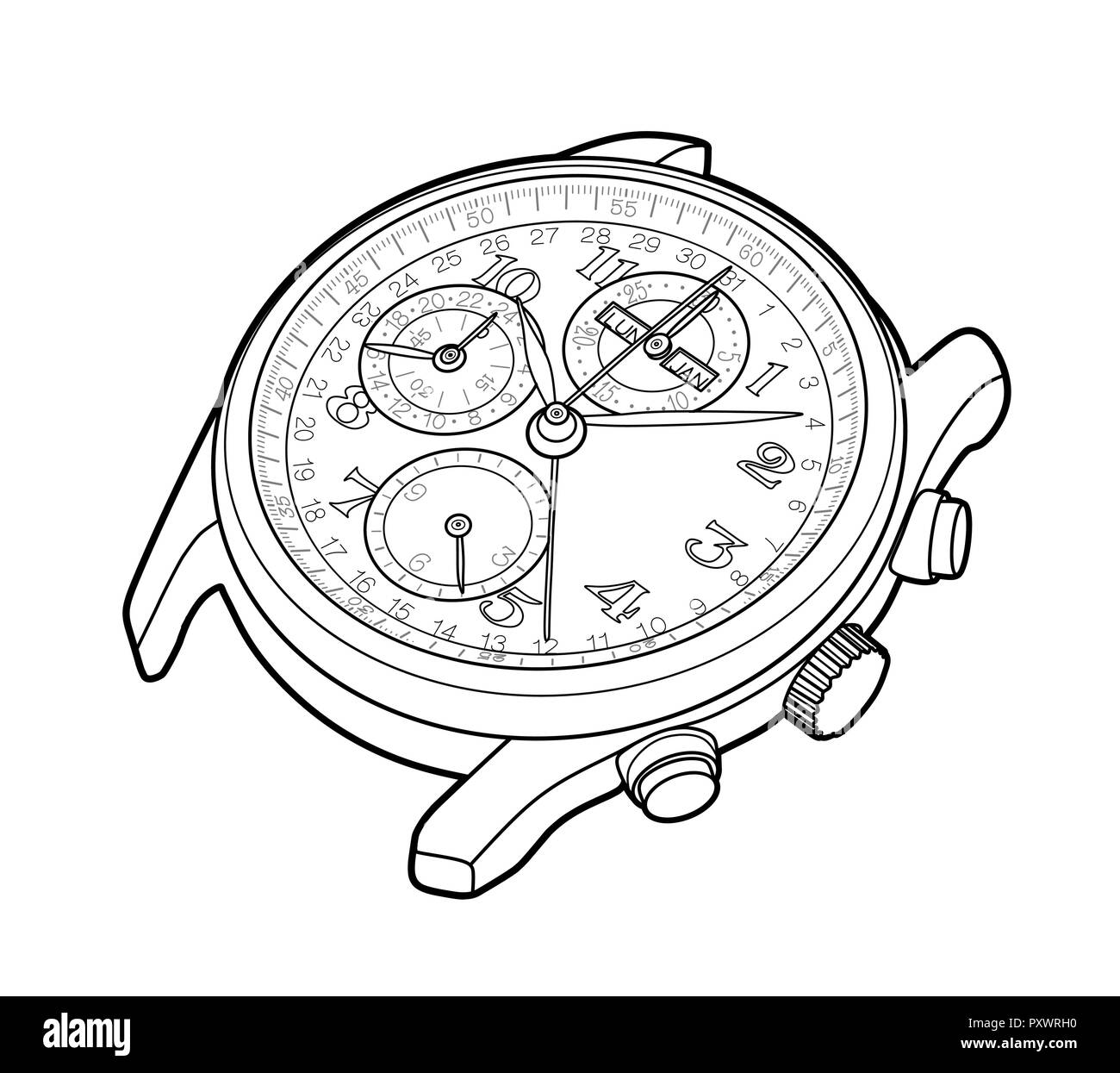 Montre bracelet ligne simple croquis vecteur illustration Illustration de Vecteur