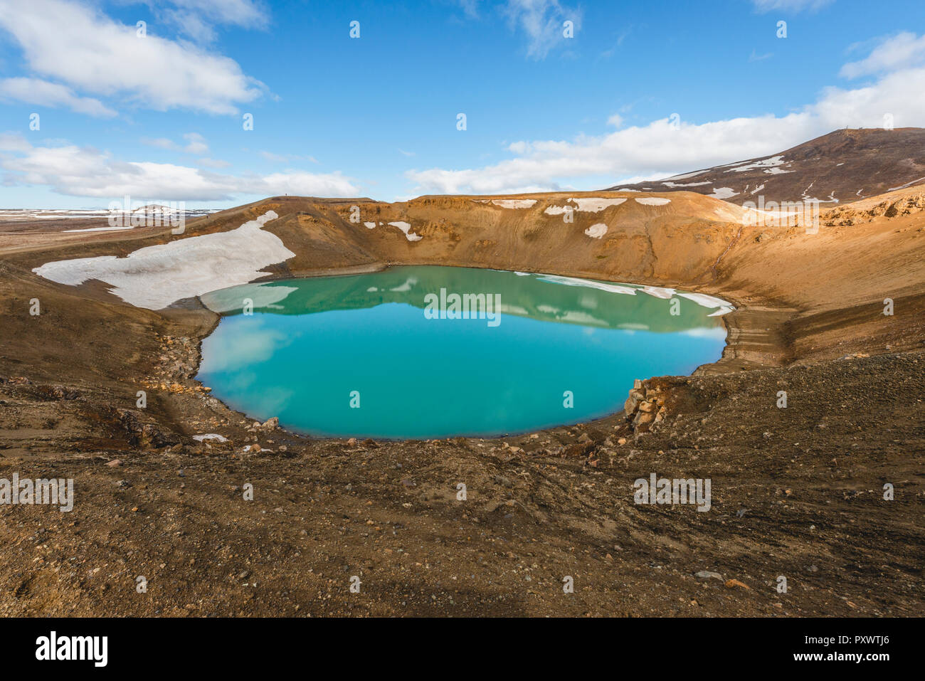 L'Islande, Reykjavik, avec le lac de cratère Krafla, Banque D'Images